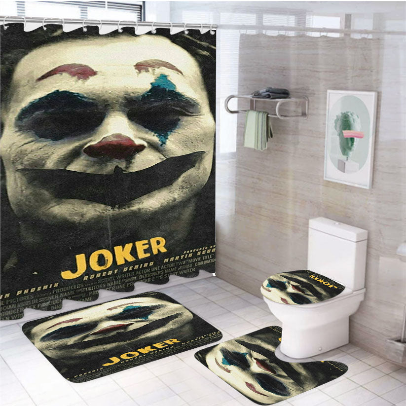 Joker Face Fake Smile Haha 4Pcs Bathroom Set Shower Curtain