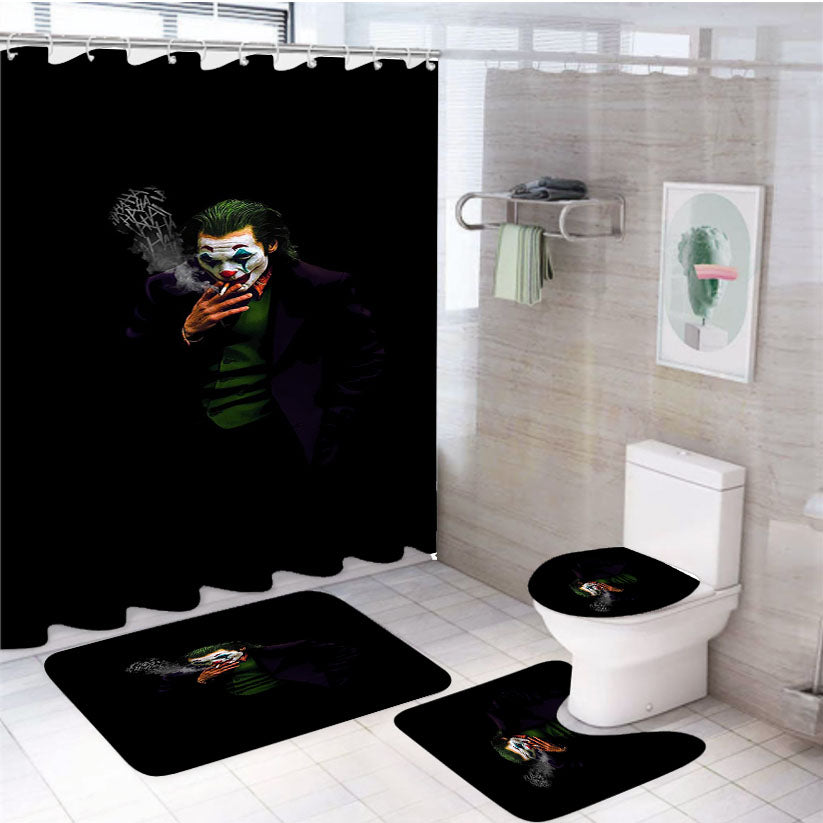 Joker Smoke While Laugh Hahaha 4Pcs Bathroom Set Shower Curtain