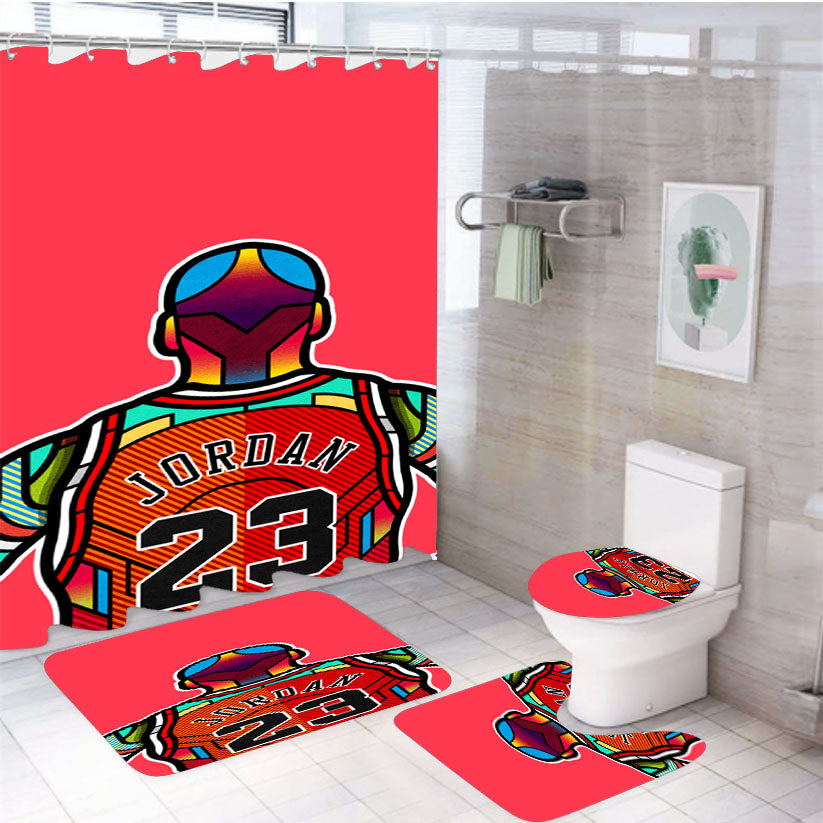 Jordan 23 4Pcs Bathroom Set Shower Curtain