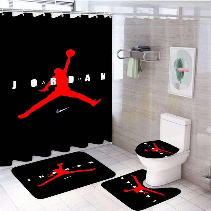 Jordan Air 4Pcs Bathroom Set Shower Curtain