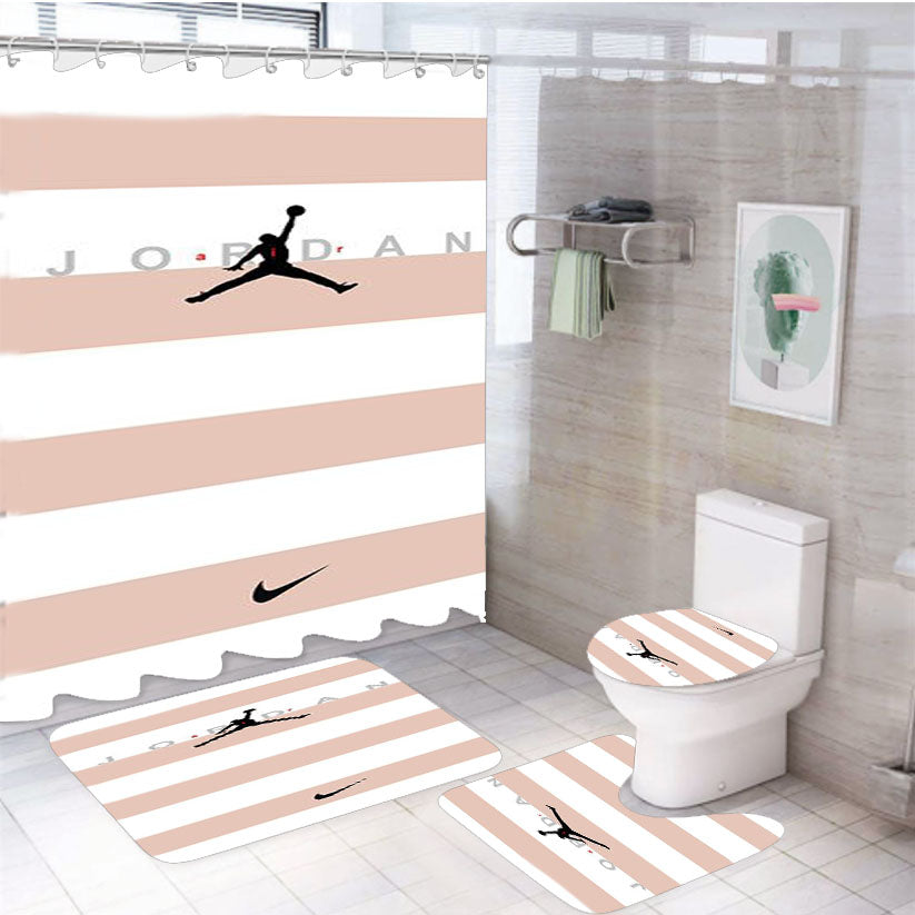 Jordan Classic Legend Jump 4Pcs Bathroom Set Shower Curtain