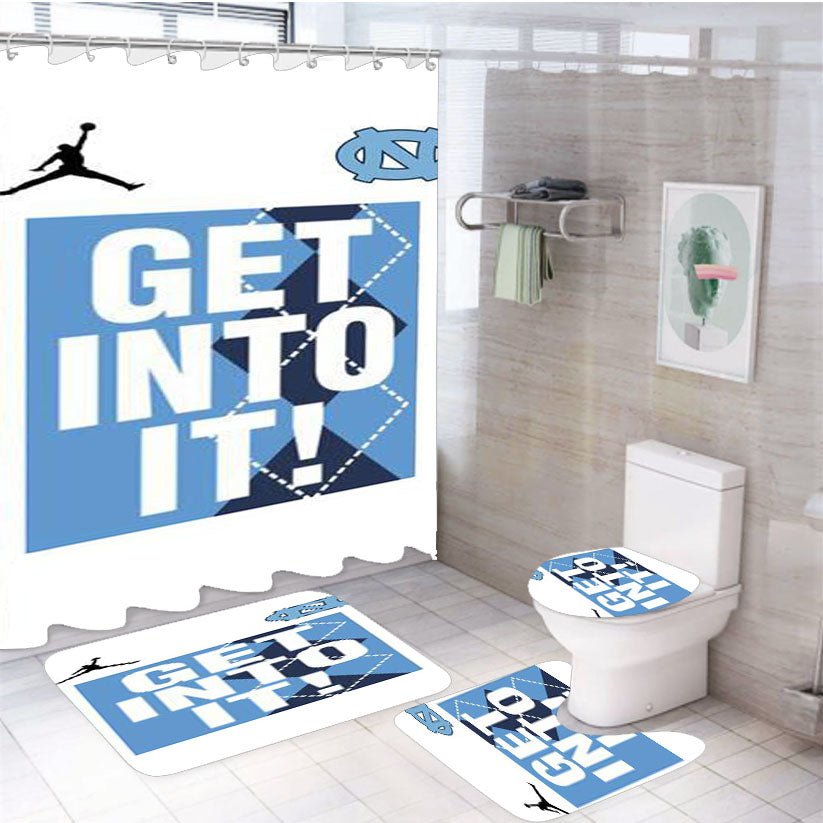 Jordan College Mentality Legend Unc North Carolina 4Pcs Bathroom Set Shower Curtain
