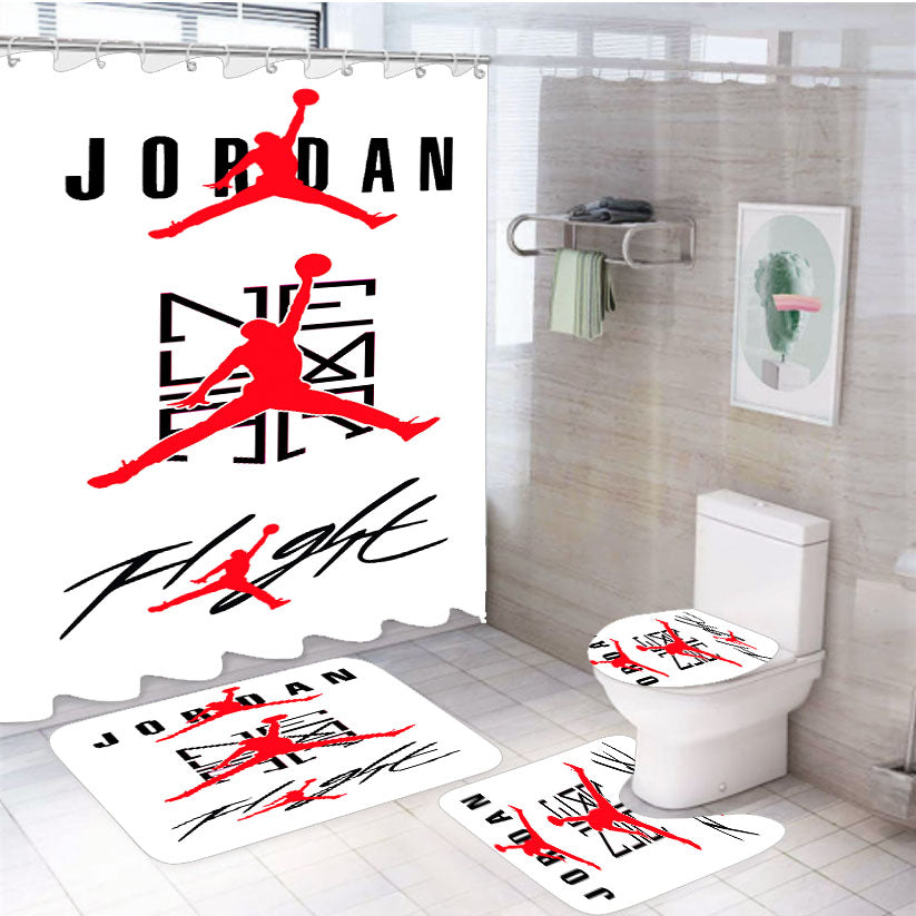 Jordan Logo 4Pcs Bathroom Set Shower Curtain