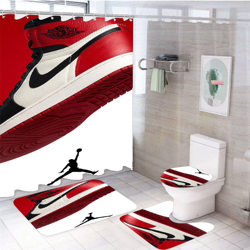 Jordan Retro Sneaker 4Pcs Bathroom Set Shower Curtain