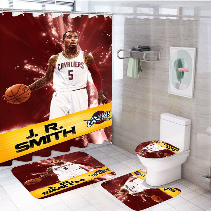 Jr Smth Cleveland Cavaliers 4Pcs Bathroom Set Shower Curtain