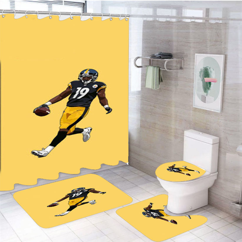 Juju Smith Schuster Pittsburgh 4Pcs Bathroom Set Shower Curtain