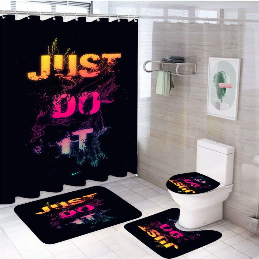 Just Do It Color 4Pcs Bathroom Set Shower Curtain