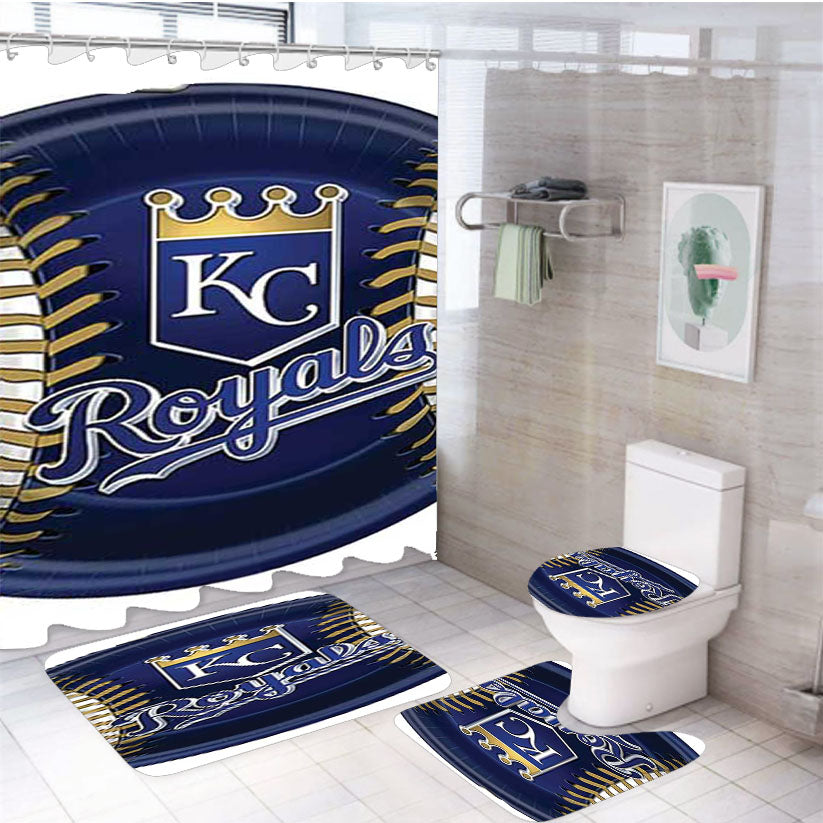 Kc Royals Plate 4Pcs Bathroom Set Shower Curtain