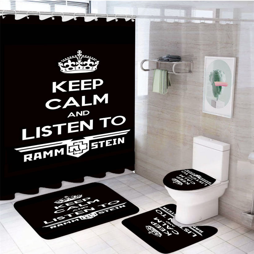 Keep Calm And Listen Rammstein 4Pcs Bathroom Set Shower Curtain