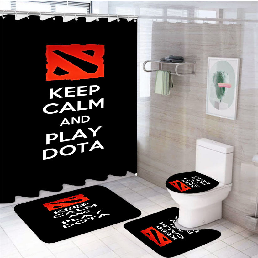 Keep Calm And Play Dota 4Pcs Bathroom Set Shower Curtain
