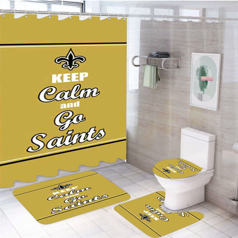 Keep Calm Go Saints 4Pcs Bathroom Set Shower Curtain