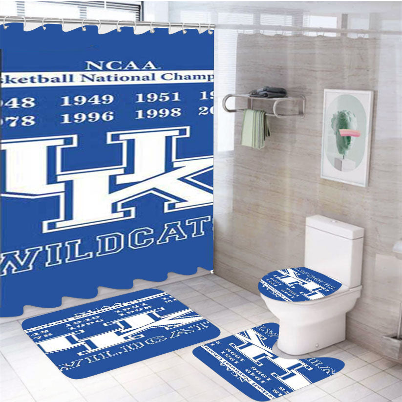 Kentucky Wildcars Championship Banner 4Pcs Bathroom Set Shower Curtain