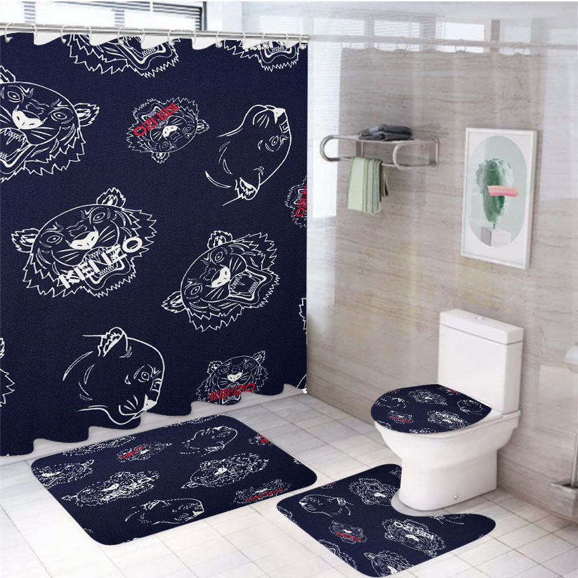 Kenzo Tiger 4Pcs Bathroom Set Shower Curtain