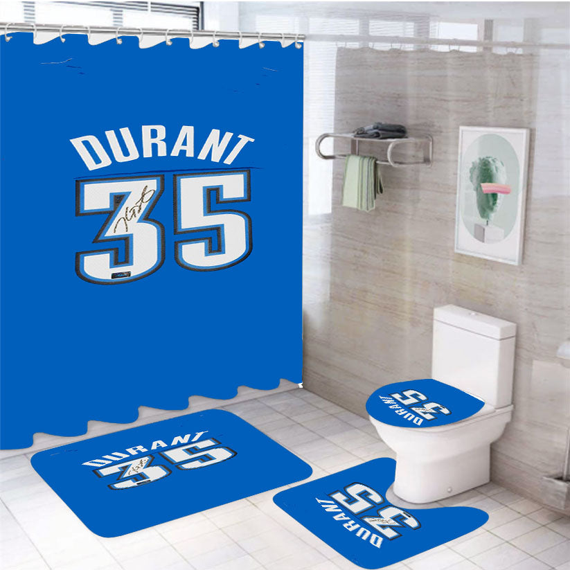 Kevin Durant Jersey 4Pcs Bathroom Set Shower Curtain