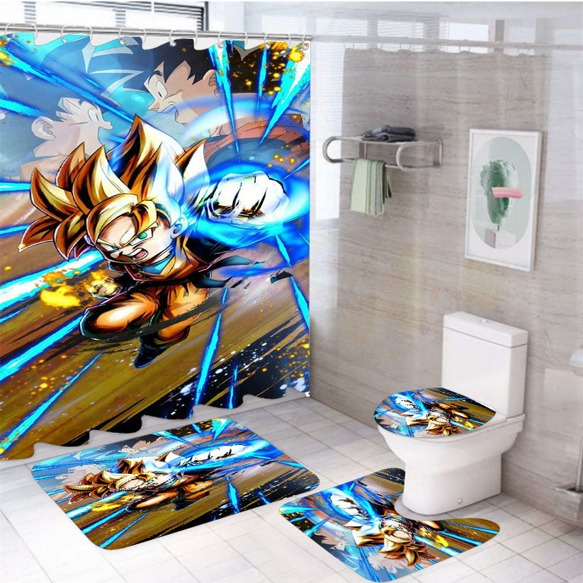 Kid Goten Dragon Ball Z 4Pcs Bathroom Set Shower Curtain