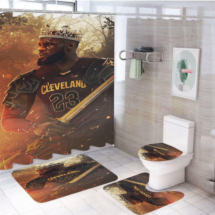 King Lebron James 4Pcs Bathroom Set Shower Curtain