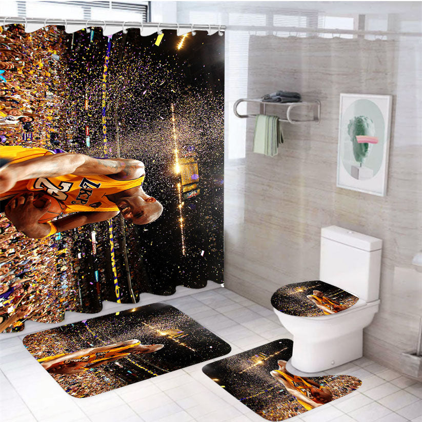 Kobe Bryant La Lakers 4Pcs Bathroom Set Shower Curtain