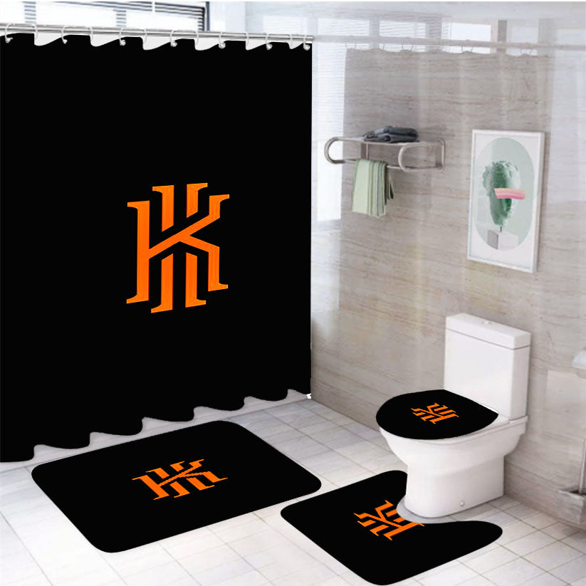 Kyrie Irving Orange 4Pcs Bathroom Set Shower Curtain