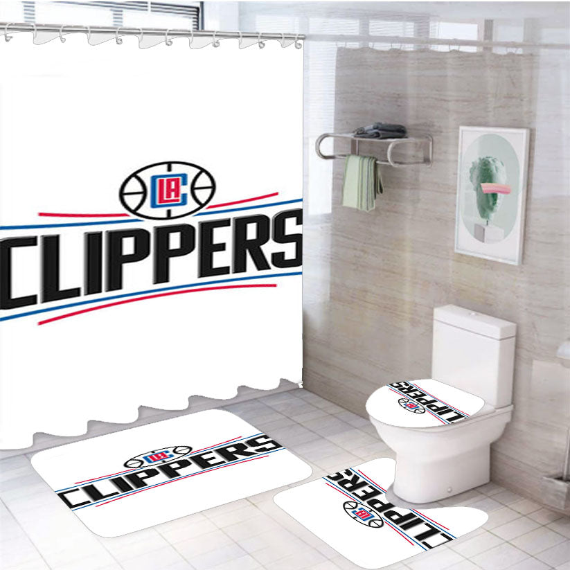 La Clippers Baseball Logo 4Pcs Bathroom Set Shower Curtain