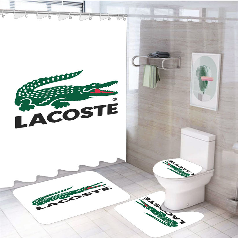 Lacoste Logo 1 4Pcs Bathroom Set Shower Curtain