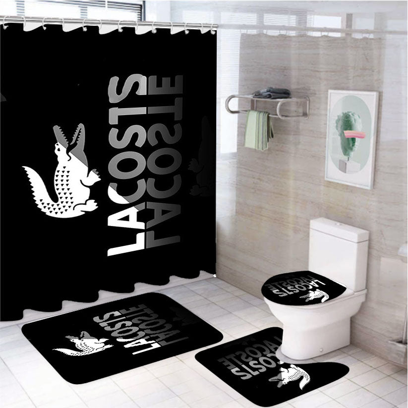 Lacoste Logo 2 4Pcs Bathroom Set Shower Curtain