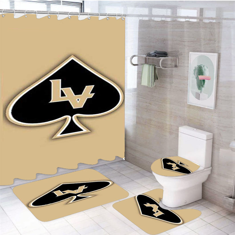 Las Vegas Black Knights Logo Blk On Tan 4Pcs Bathroom Set Shower Curtain