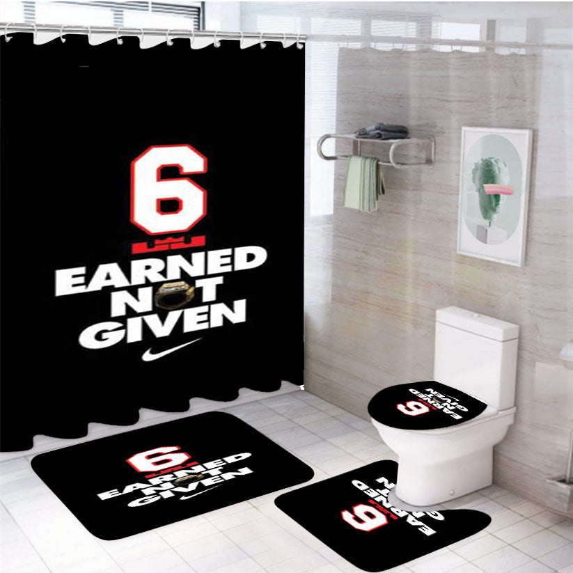 Lebron James Earned Not Given 4Pcs Bathroom Set Shower Curtain