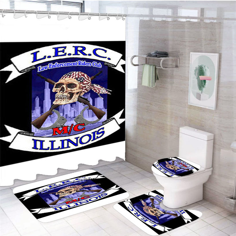 Lers Illinois 4Pcs Bathroom Set Shower Curtain