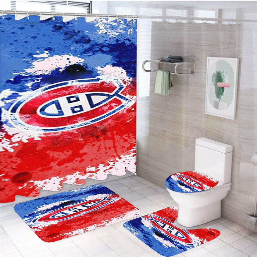Logo Montreal Canadiens 4Pcs Bathroom Set Shower Curtain