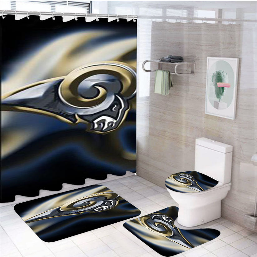 Los Angeles Rams 4Pcs Bathroom Set Shower Curtain