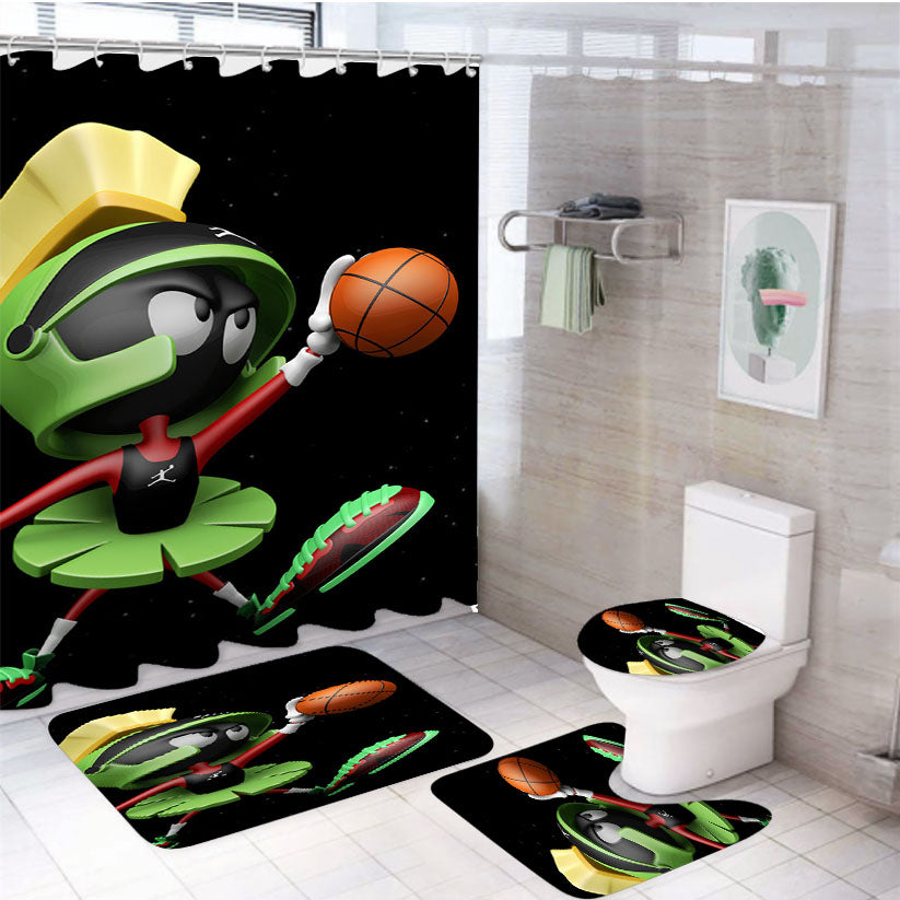 Marvin The Martian Basket Jordan 4Pcs Bathroom Set Shower Curtain