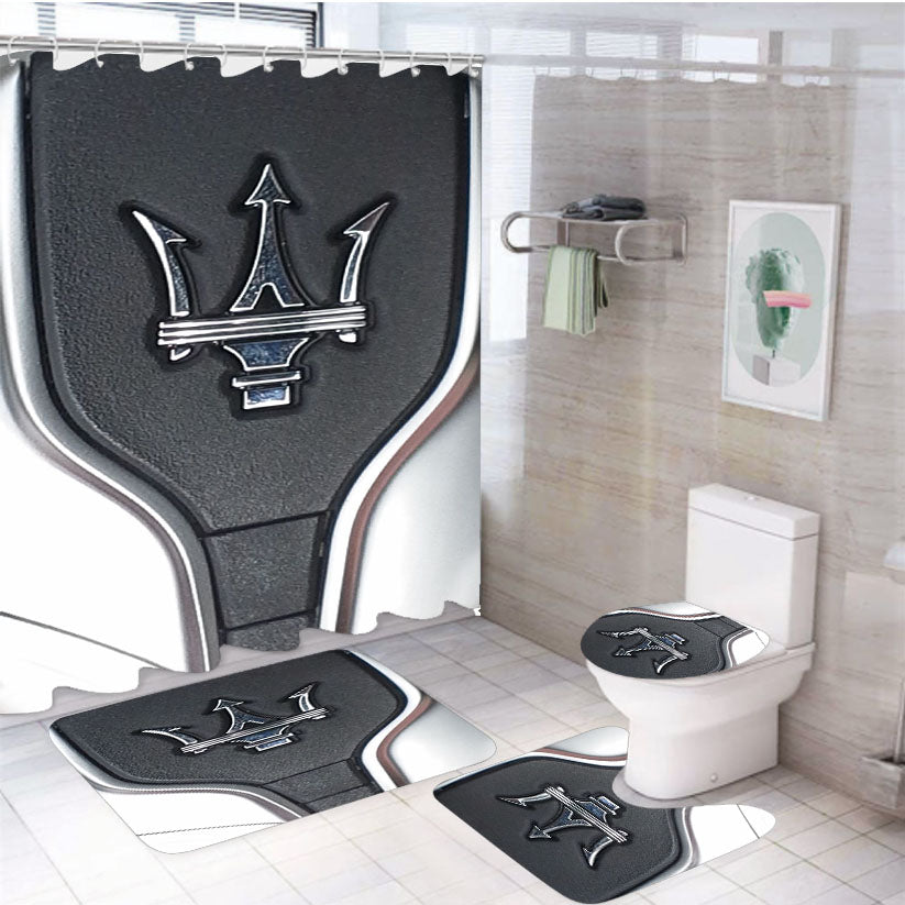 Maserati Keys Logo 4Pcs Bathroom Set Shower Curtain