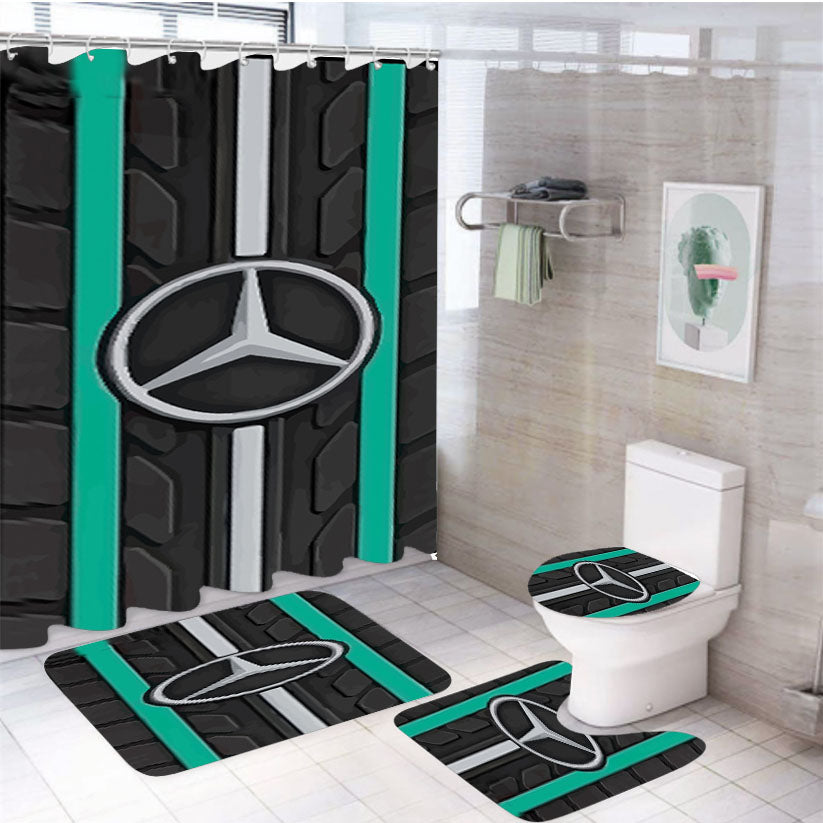 Mercedes Benz Bumper F1 Amg Petronas 4Pcs Bathroom Set Shower Curtain