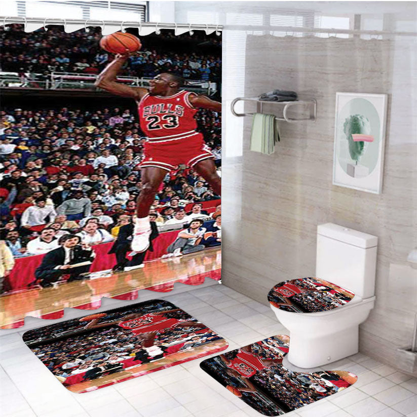 Michael Jordan Dunk Vintage Look 4Pcs Bathroom Set Shower Curtain