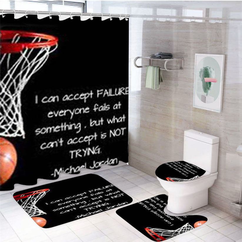 Michael Jordan Quotes 4Pcs Bathroom Set Shower Curtain