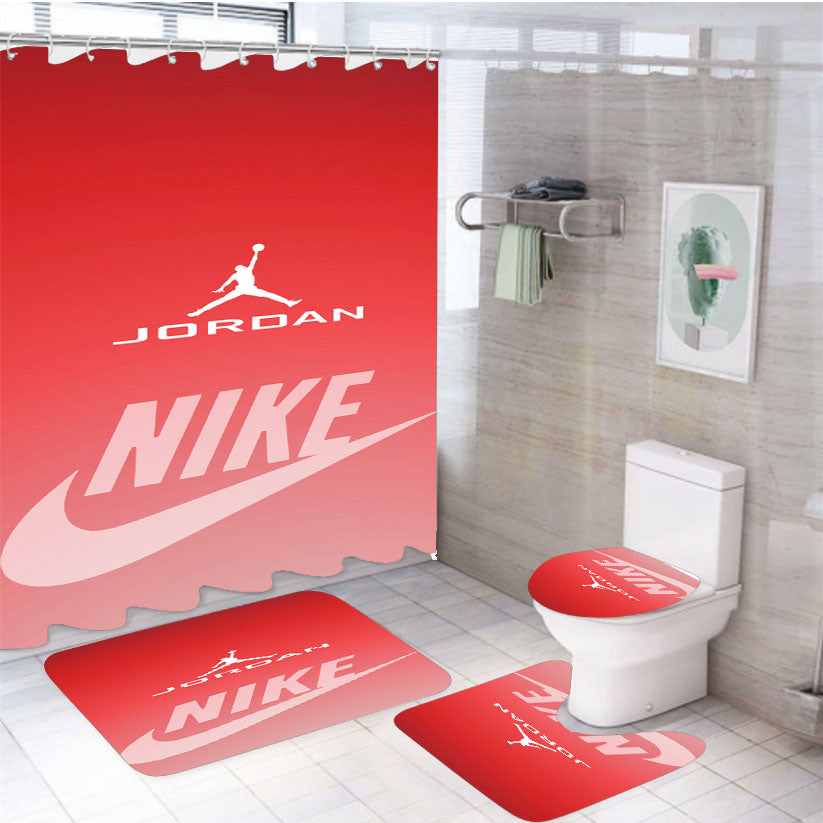 Micheal Jordan Nike Wallpaper 4Pcs Bathroom Set Shower Curtain