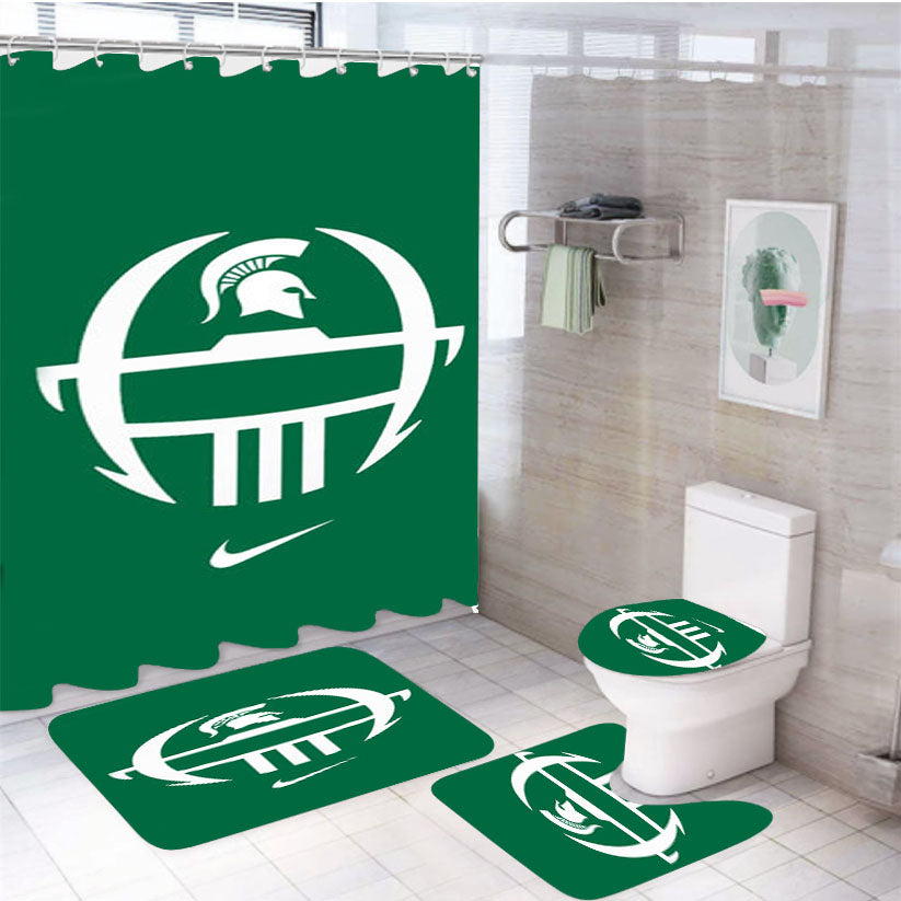 Michigan State Face 4Pcs Bathroom Set Shower Curtain