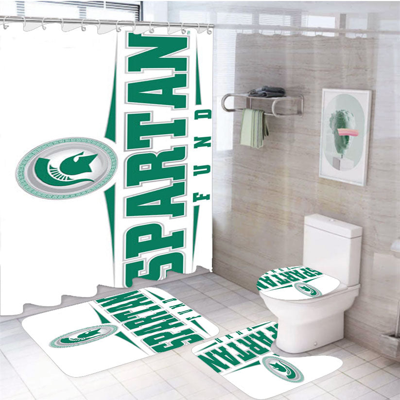 Michigan State Spartan Fund 4Pcs Bathroom Set Shower Curtain