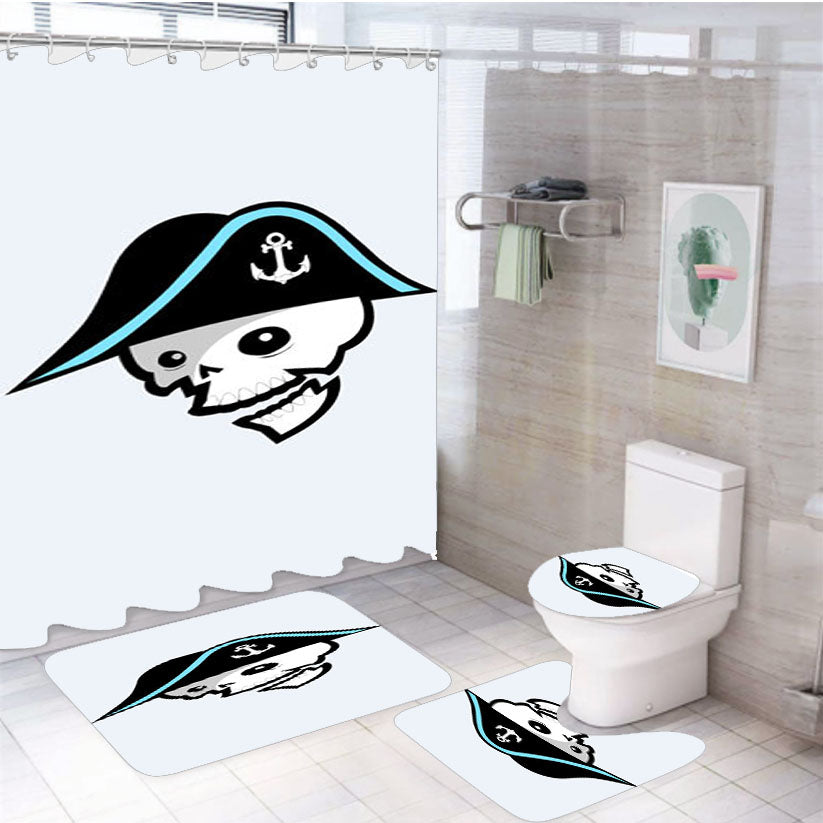 Milwaukee Admirals Hook Face 4Pcs Bathroom Set Shower Curtain