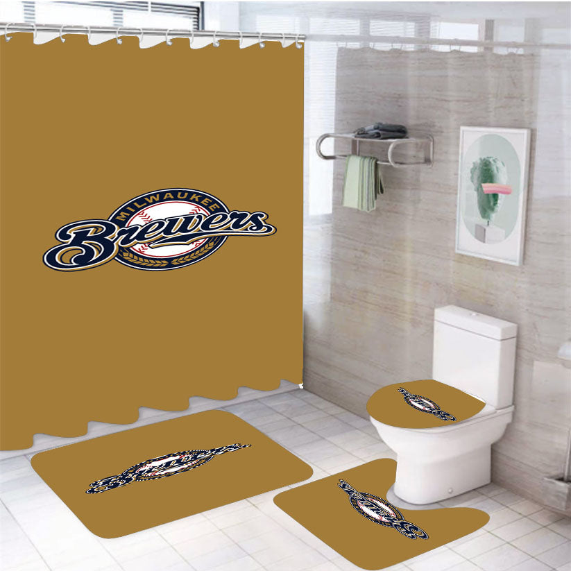 Milwaukee Bre 4Pcs Bathroom Set Shower Curtain