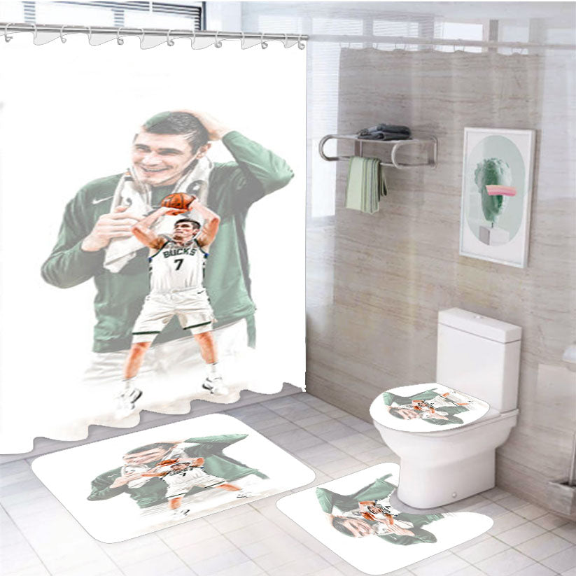 Milwaukee Bucks Ersan Ilyasova 4Pcs Bathroom Set Shower Curtain