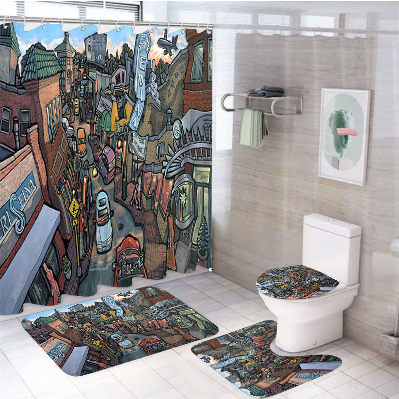 Minnesota 4Pcs Bathroom Set Shower Curtain