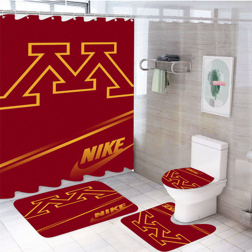 Minnesota Golden Gophers Red Logo 4Pcs Bathroom Set Shower Curtain