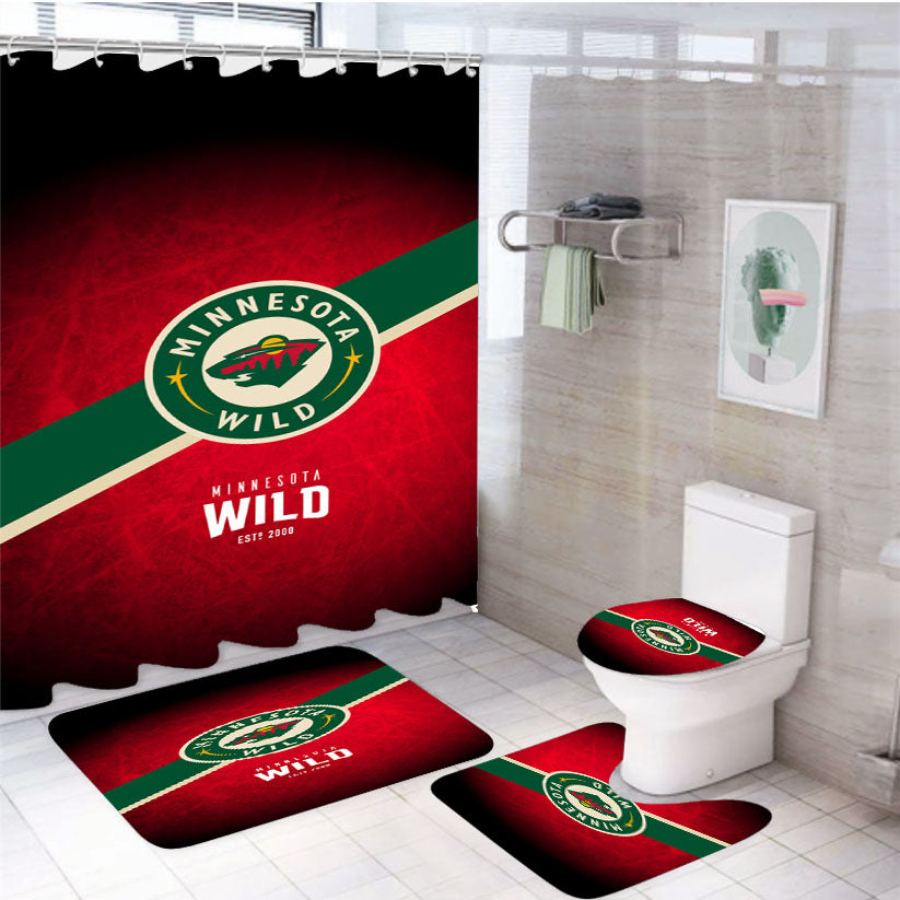 Minnesota Nhl 4Pcs Bathroom Set Shower Curtain