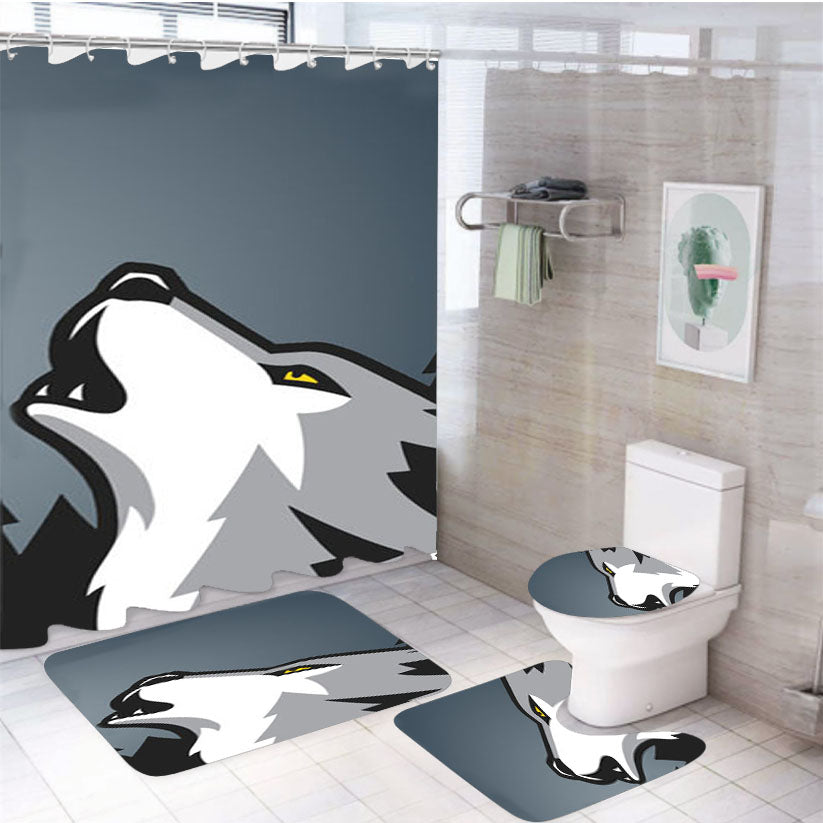 Minnesota Timberwolves Vector 4Pcs Bathroom Set Shower Curtain