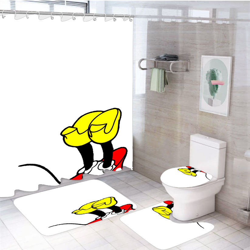 Minnie Mouse Falls Down Skirt 4Pcs Bathroom Set Shower Curtain