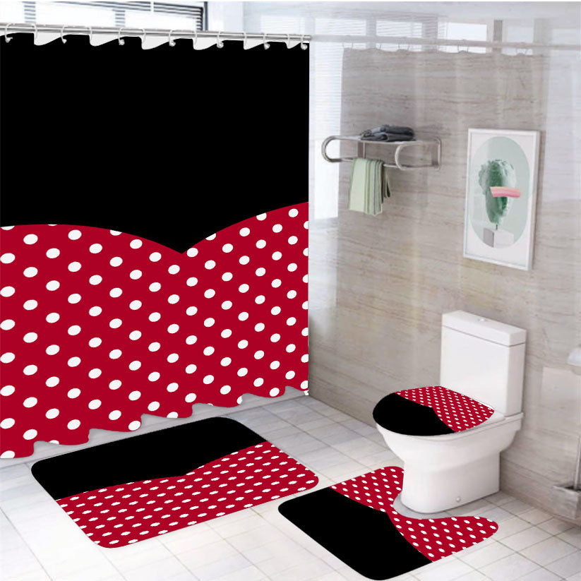 Minnie Mouse Rock The Dots 4Pcs Bathroom Set Shower Curtain