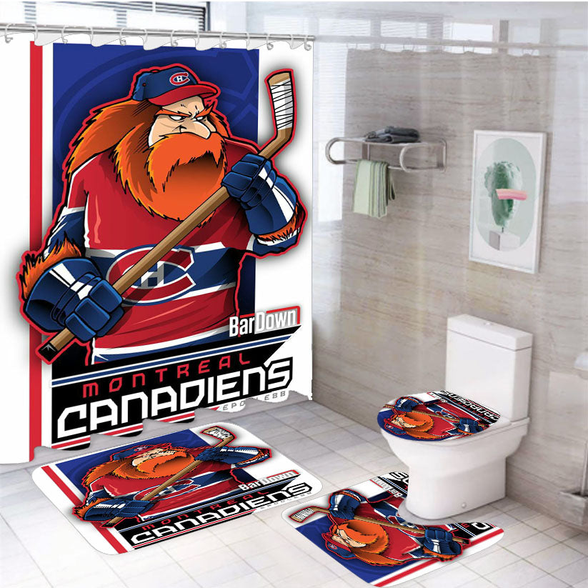 Montreal Canadiens 4Pcs Bathroom Set Shower Curtain