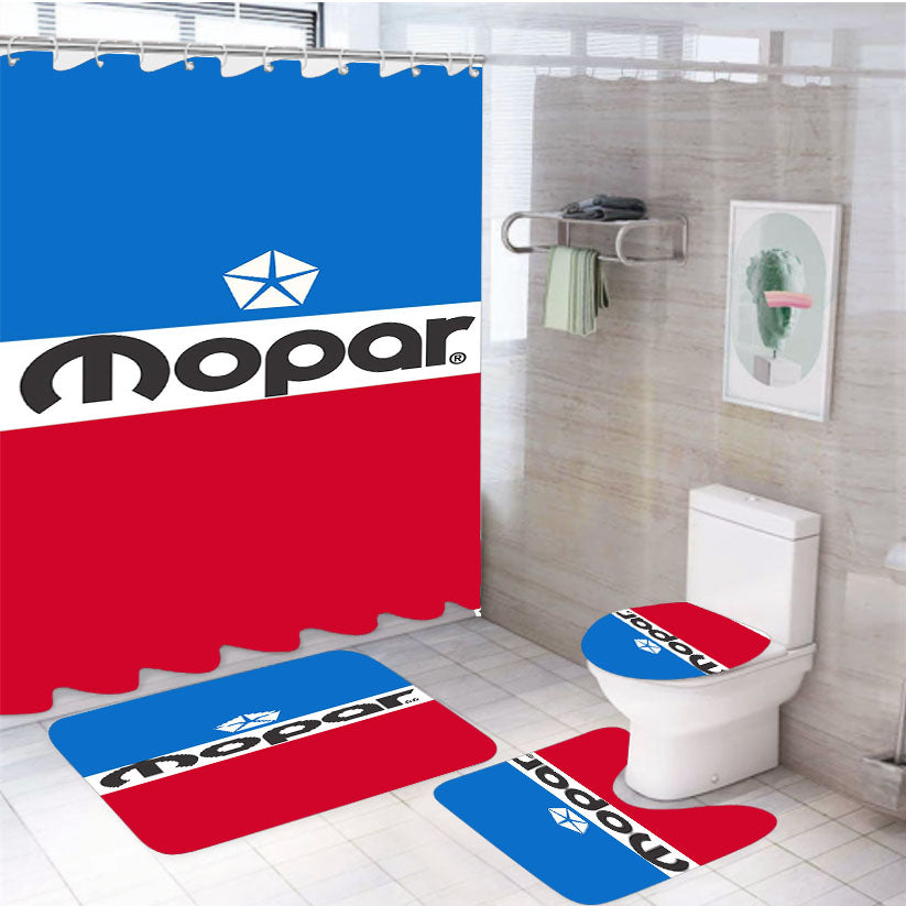 Mopar Flag 4Pcs Bathroom Set Shower Curtain