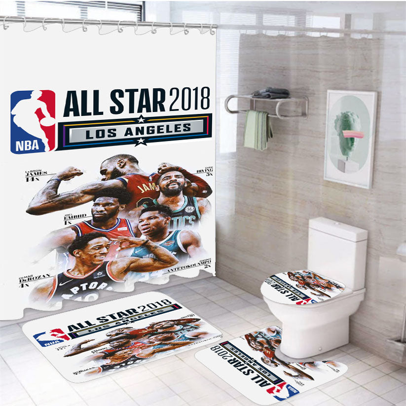 Nba All Star 4Pcs Bathroom Set Shower Curtain